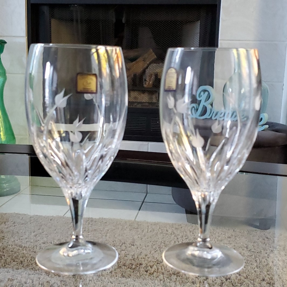 2 Beautiful Italia DaVinci Water Goblets